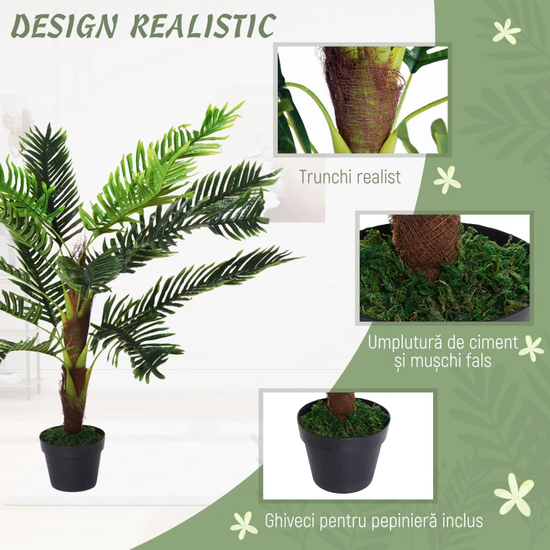 Outsunny Planta Artificiala Palmier Cycas 123cm