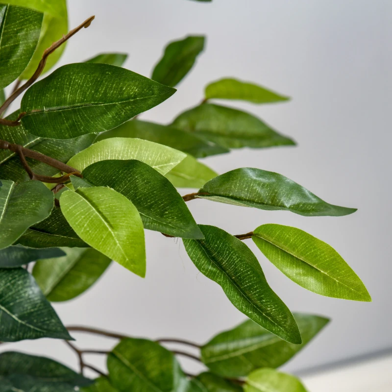 HOMCOM Plantă Ficus Falsă, Plantă Înaltă de 150cm, Plantă Artificială Decorativă pentru Interior și Exterior, Ø17x14.5 cm, Verde(m-7)