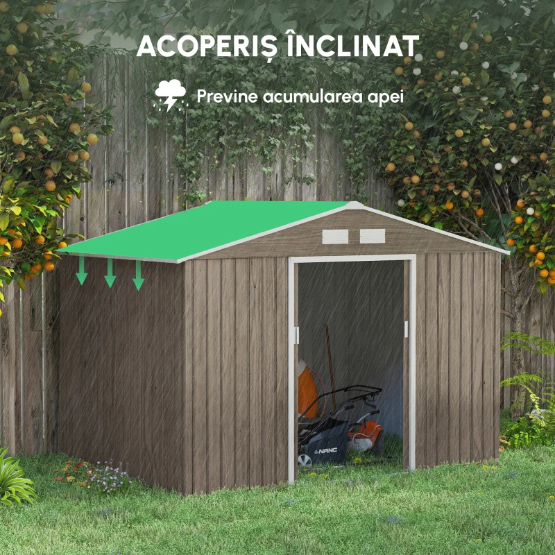 Outsunny Magazin Gradina 277×195×192 cm – Depozitare Unelte cu Ventilatie