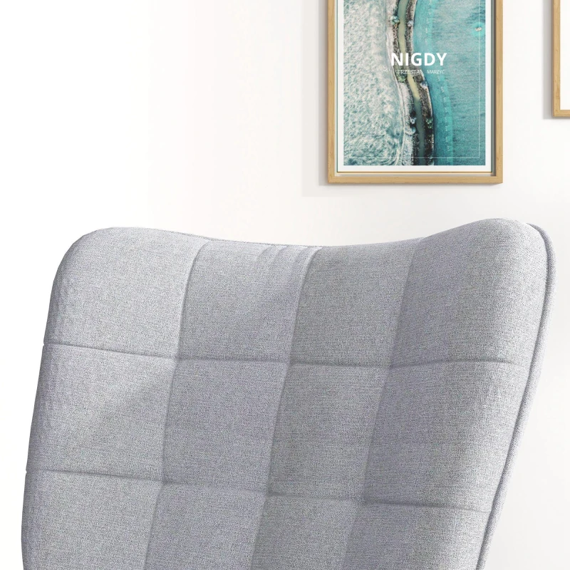 HOMCOM Fotel bujany z podnóżkiem