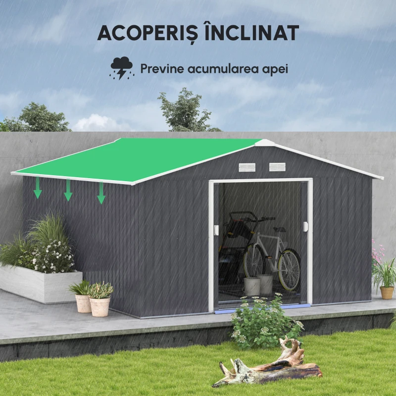Outsunny Magazie Unelte Otel Galvanizat 3,4×3,82×2 m – Impermeabila & Anti‑rugina(m-8)