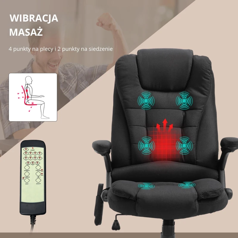 Fotel do masażu Vinsetto fotel biurowy fotel do gier