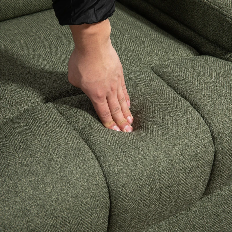 HOMCOM Fauteuil releveur relax électrique, fonction massage et chaleur, inclinaison réglable, repose-pied, télécommandes, vert(m-9)