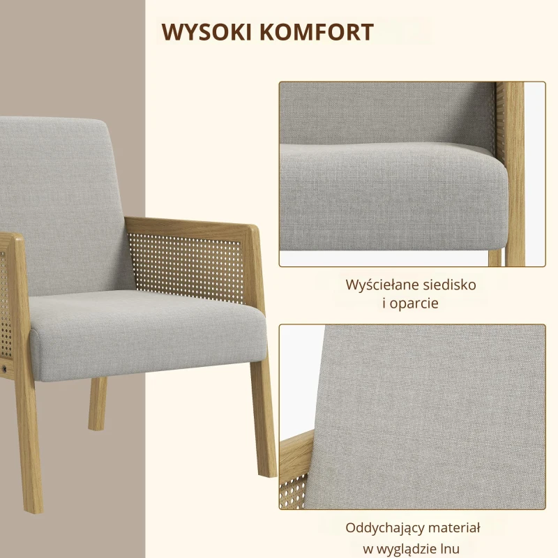 HOMCOM Fotel z oddychającym pokryciem z tkaniny