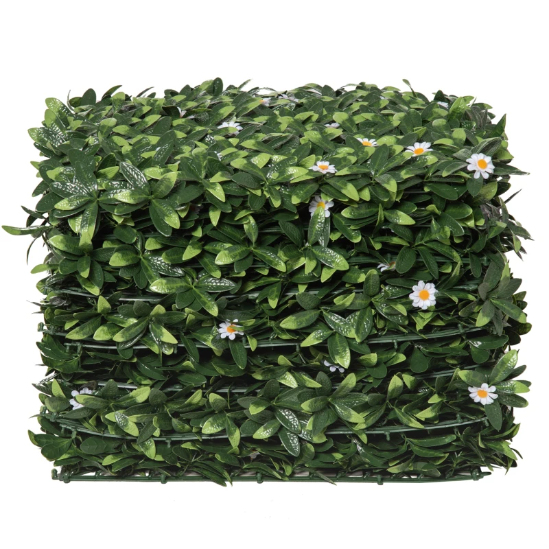 Outsunny 12 sztuk ściana ze sztucznych roślin tworzywo sztuczne 50 cm x 50 cm x 5 cm