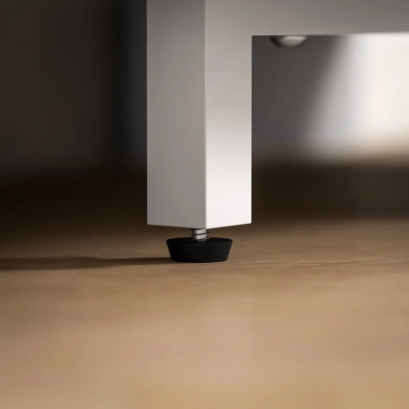 HOMCOM Mobile TV ad Angolo per 47" max con 2 Ripiani Aperti, in Legno, 110x36x45 cm, Bianco