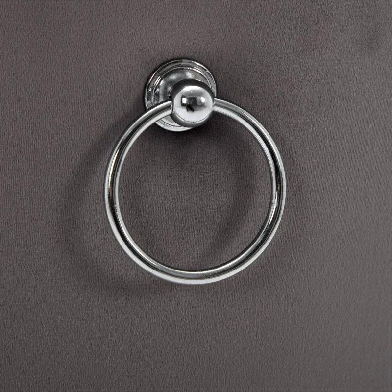 Set of 2 Velvet Dining Chairs with Knocker Ring, Button Tufted Backrest, Upholstered Chairs with Rubber Wood Legs, 50L x 64W x 96H cm, Grey