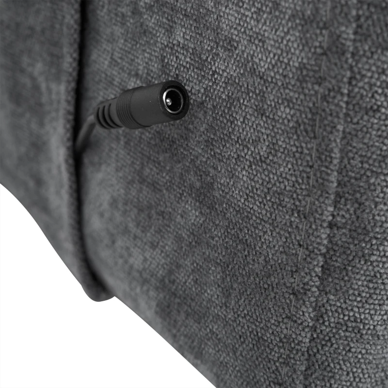 L-Shaped Corner Sofa with USB Charging Ports, Cup Holders, Ergonomic 3-Seater Sectional Couch for Apartment, 202L x 137W x 80H cm, Grey