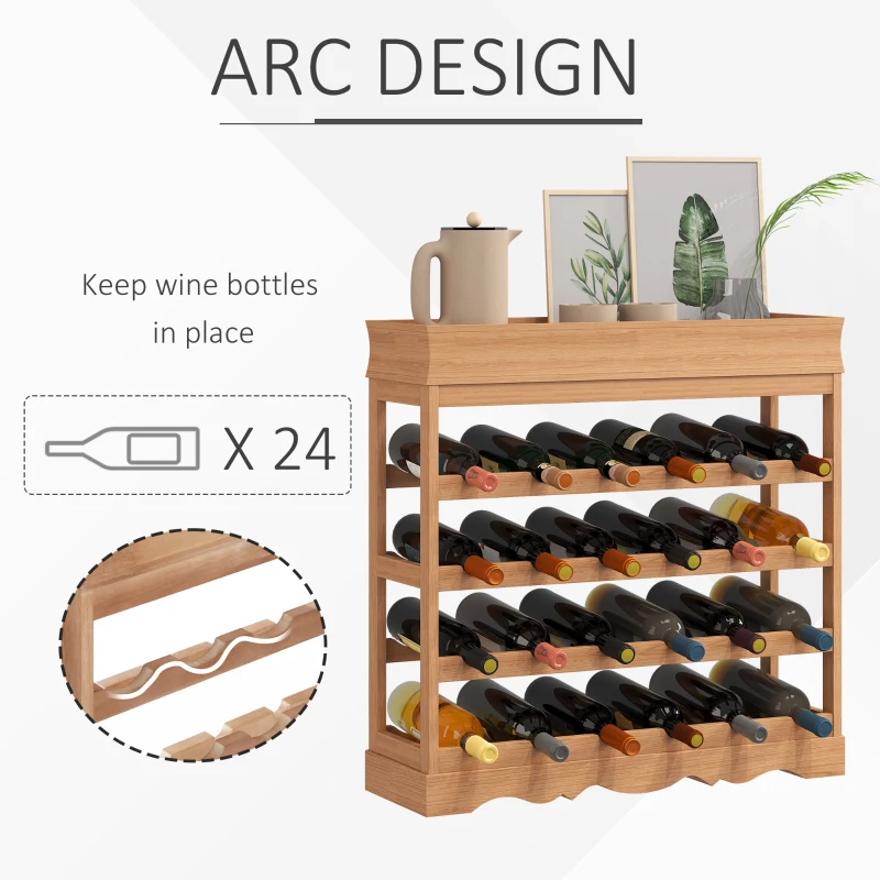 HOMCOM 70W x22.5D x 70H cm 24 Bottles  4-tier Wine Rack
