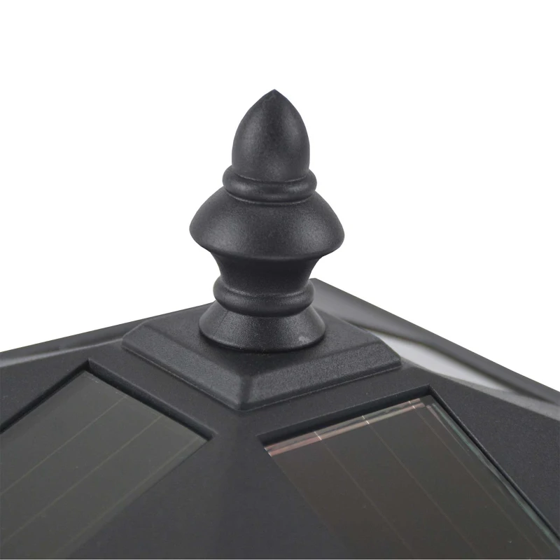 Outsunny Solar Powered Lamp Post, IP44, 15Lx15Wx120H cm-Black