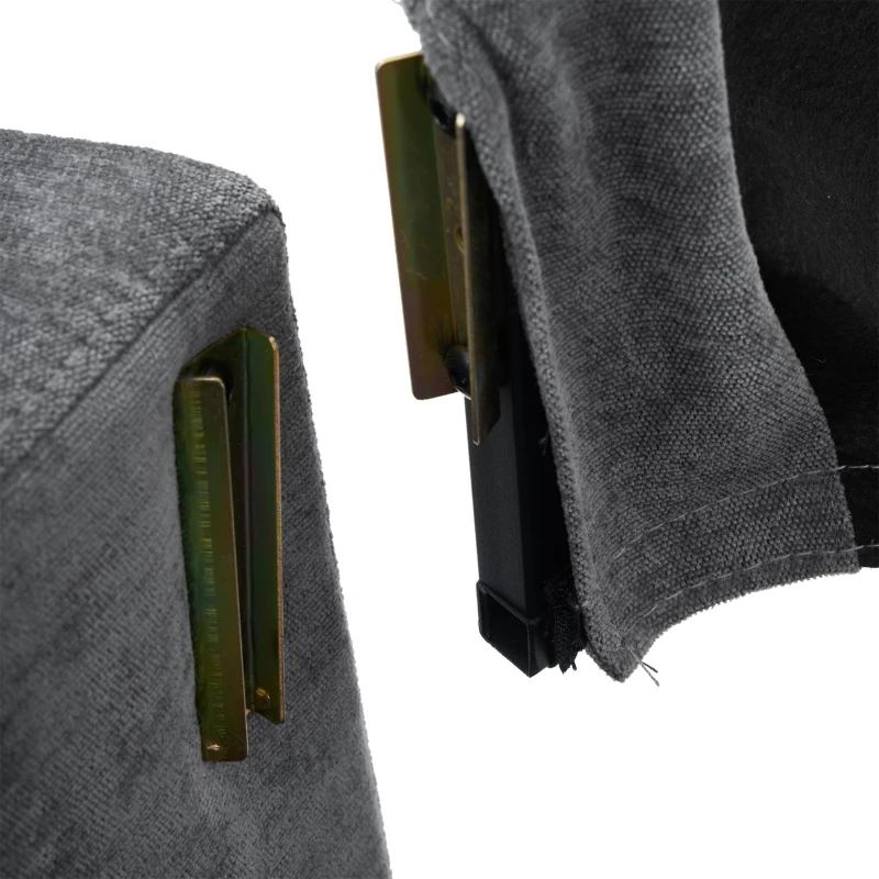 L-Shaped Corner Sofa with USB Charging Ports, Cup Holders, Ergonomic 3-Seater Sectional Couch for Apartment, 202L x 137W x 80H cm, Grey