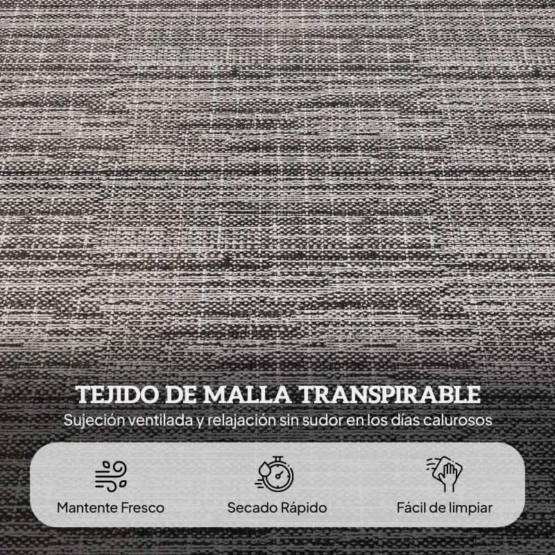 Outsunny Tumbona de Jardín Plegable con Respaldo Ajustable en 4 Niveles Orificio de Lectura y Reposacabezas 194x72x31 cm Gris