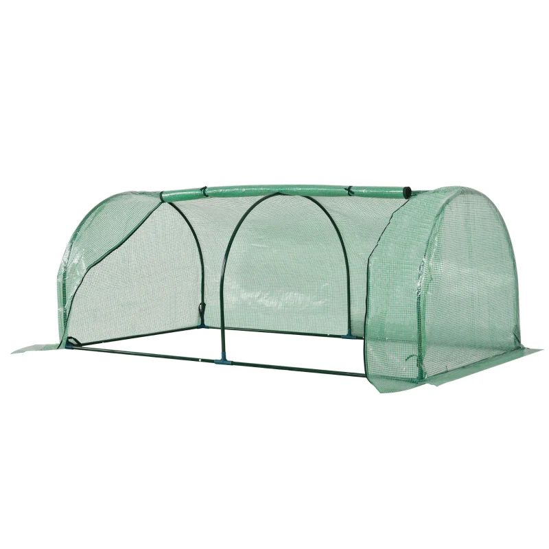 Outsunny Serre de jardin mini serre serre à tomates 2 x 1 x 0,8 m porte zippée bâche PE acier vert