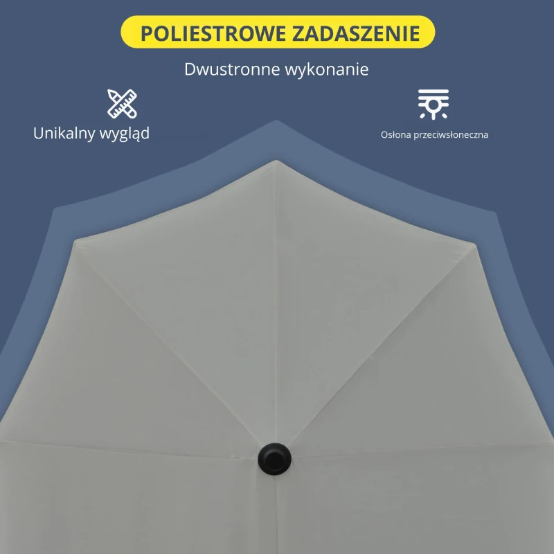 Outsunny 2 x 2 m półokrągły parasol wodoodporny do ogrodu ciemnoszary