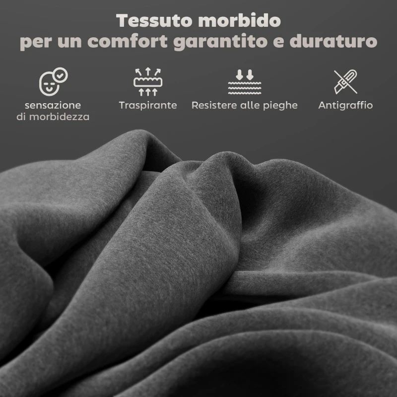 HOMCOM Set 2 Sedie da Pranzo Imbottite in Velluto con Schienale Ergonomico Senza Braccioli, Grigio