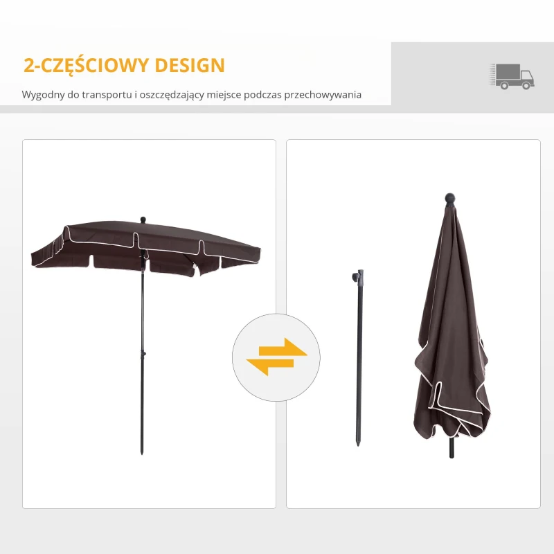 Outsunny parasol słoneczny parasol ogrodowy parasol plażowy parasol balkonowy ochrona przed słońcem