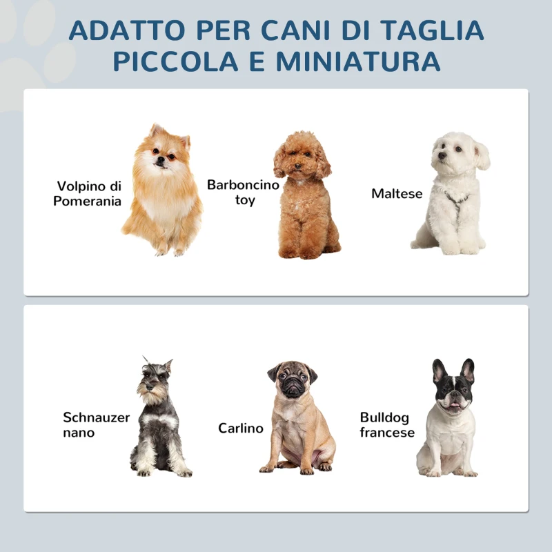 PawHut Ciotole Rialzate per Cani Taglia Piccola, Supporto in MDF con 2 Ciotole in Acciaio, Grigio