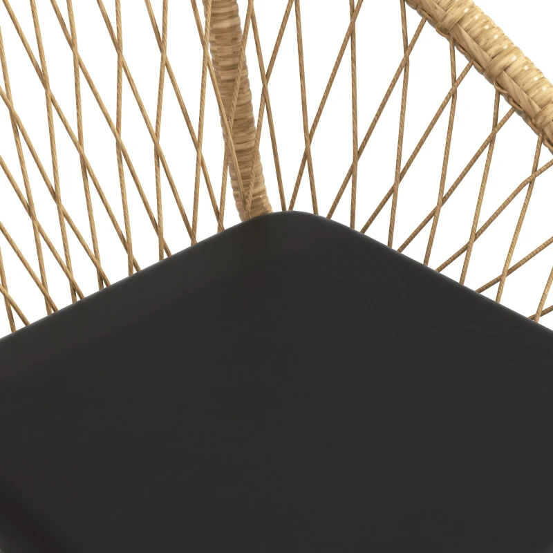 Outsunny Rattan Terrassengarnitur, Gartenmöbel-Set, 2 Sessel & Tisch, Gelb