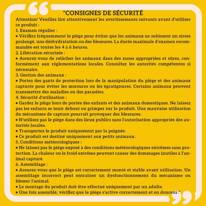 Outsunny Piège cage de capture pliante pour petits animaux type rats et souris - 2 portes poignée 81 x 26 x 34,5 cm acier gris