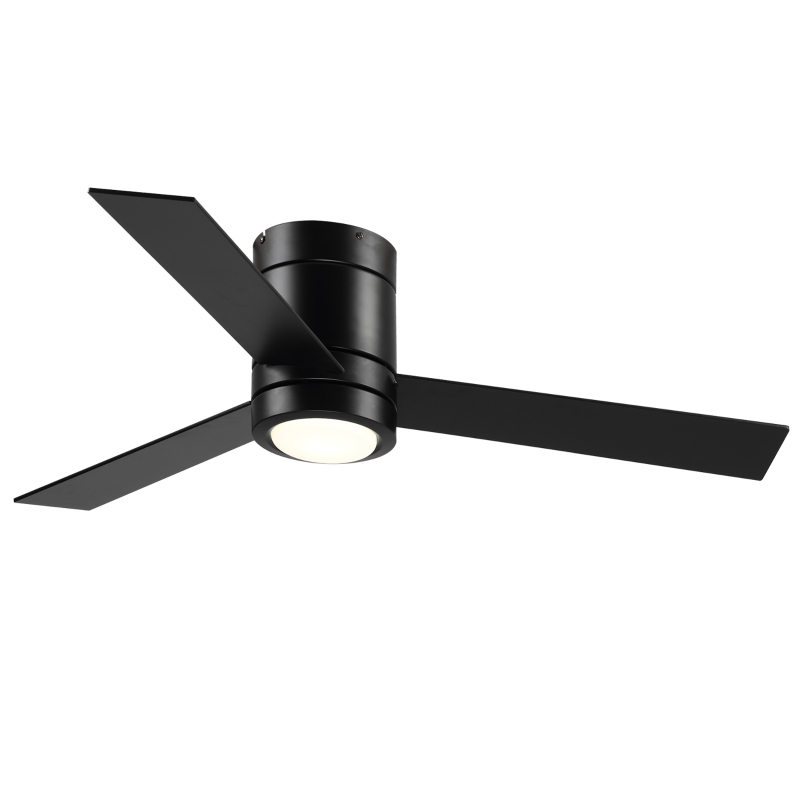 HOMCOM Ventilateur de plafond 2 en 1 avec lumière LED 3 vitesses silencieux - télécommande - diamètre 112 cm, noir