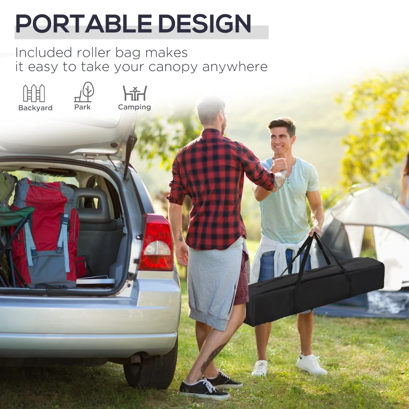 Outsunny 3x3(m) Pop Up Gazebo, Foldable Party Tent with Wave Edge and Carry Bag, Height Adjustable Festival Camping Canopy for Garden Outdoor, Blue