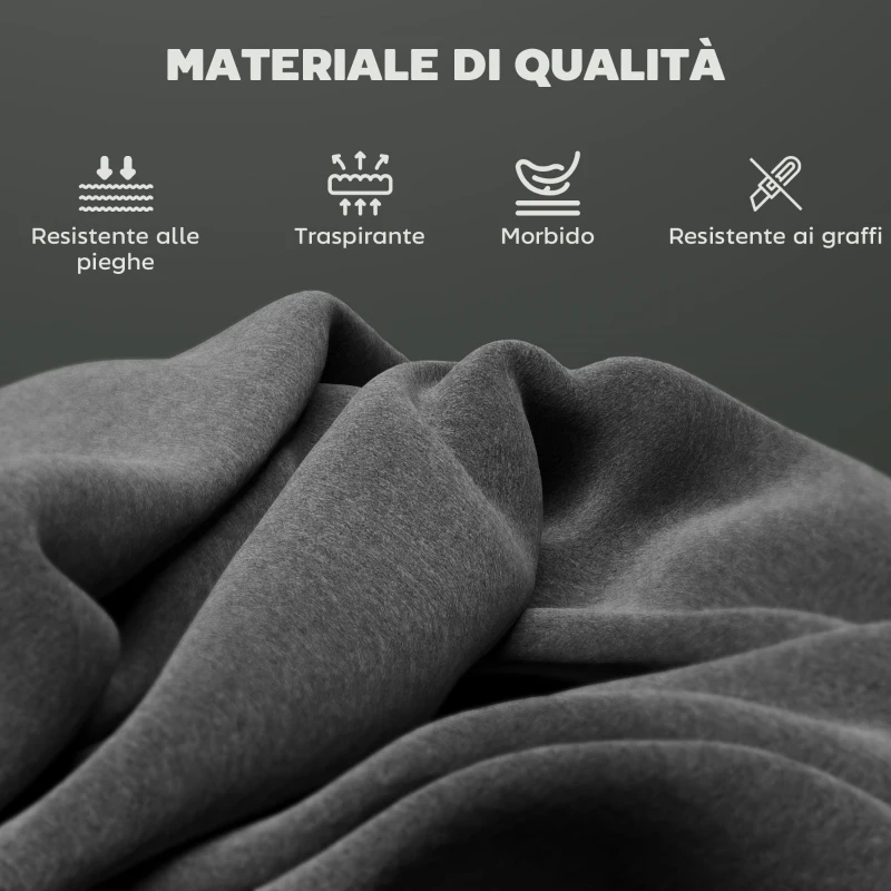 HOMCOM Set 2 Sgabelli Bar in Velluto Moderni con Poggiapiedi e Schienale, 41x52x97 cm, Grigio