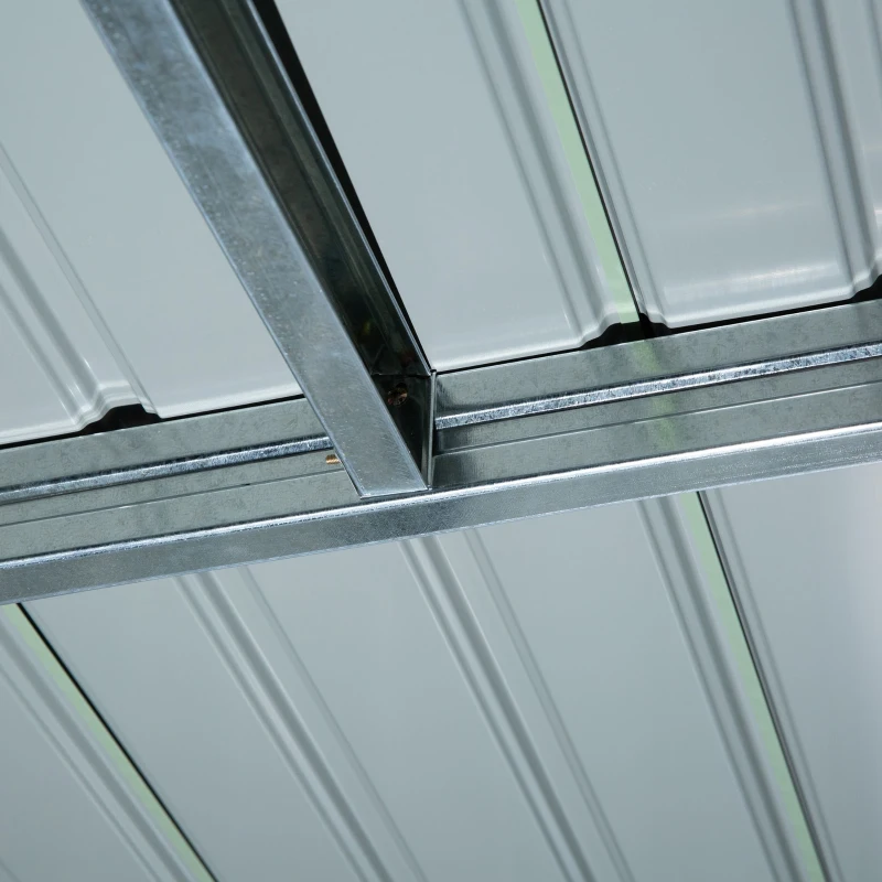 Outsunny Tuinschuur met Ventilatieraampjes, Schuifdeuren, van Gegalvaniseerd Staal, 213 x 130 x 159 cm, Groen