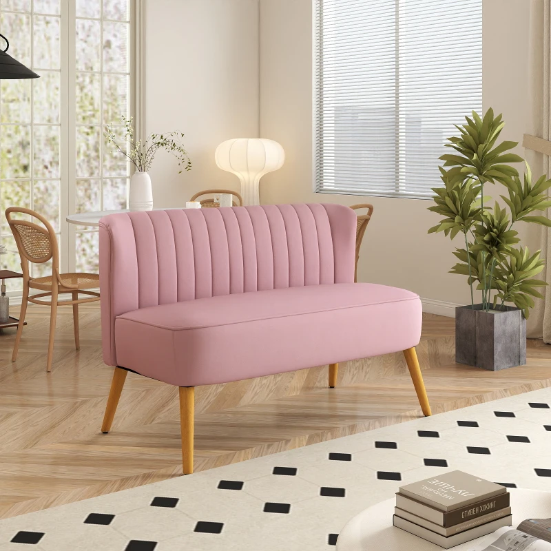 HOMCOM 2-osobowa sofa kanapa sofa tapicerowana meble wypoczynkowe szeroka różowa