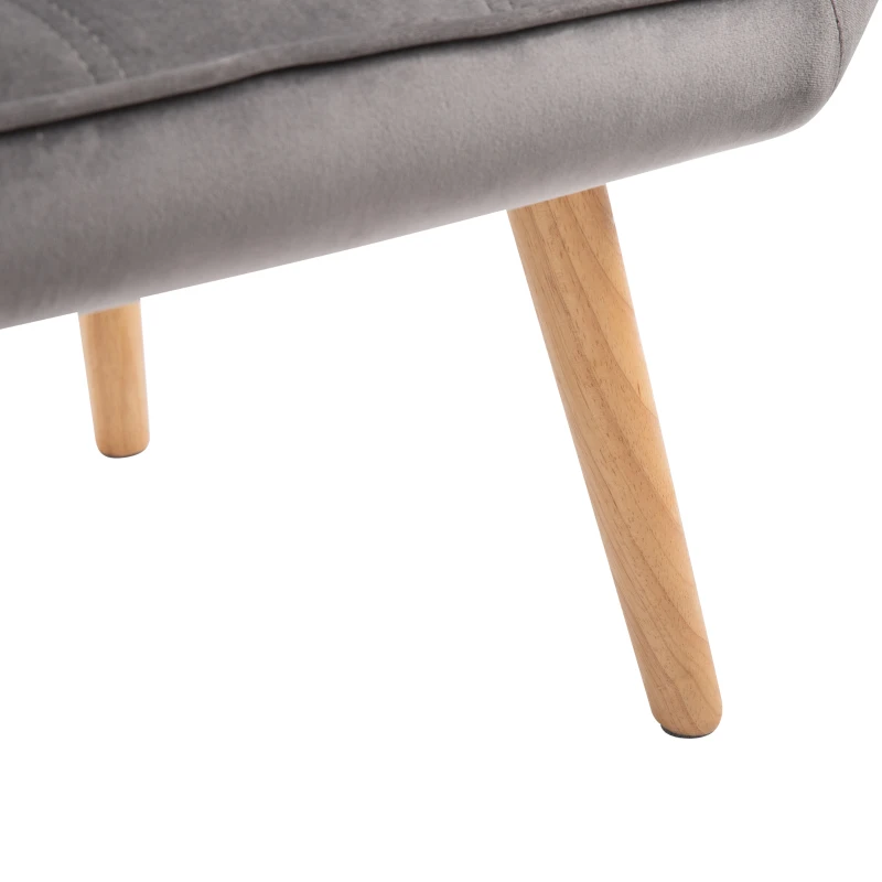 HOMCOM Relaxsessel Skandidesign Lesesessel Akzentsessel, Steppung, 67cm x 61,5cm x 71cm. Grau