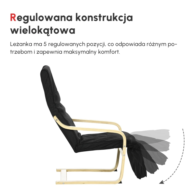 HOMCOM Fotel relaksacyjny, krzesło bujane, fotel do odpoczynku, fotel relaksacyjny z regulowanym podnóżkiem
