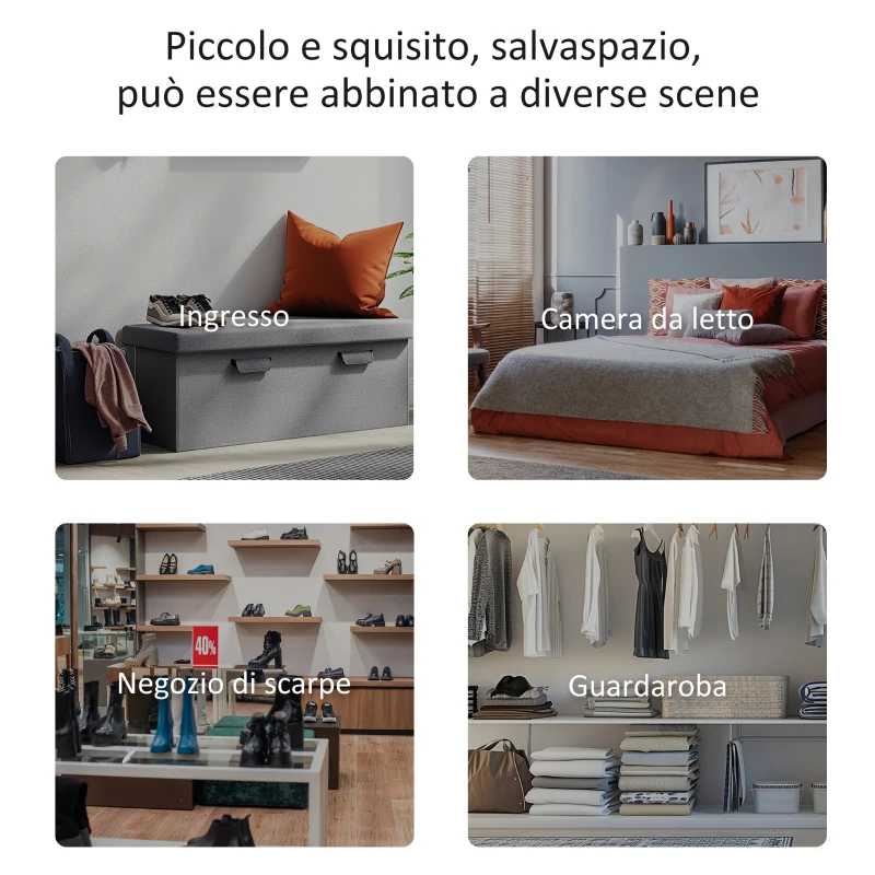 HOMCOM Panca Fondo Letto con Braccioli Arrotolati, Panca Imbottita per Camera da Letto, Grigio, 102x36x51cm