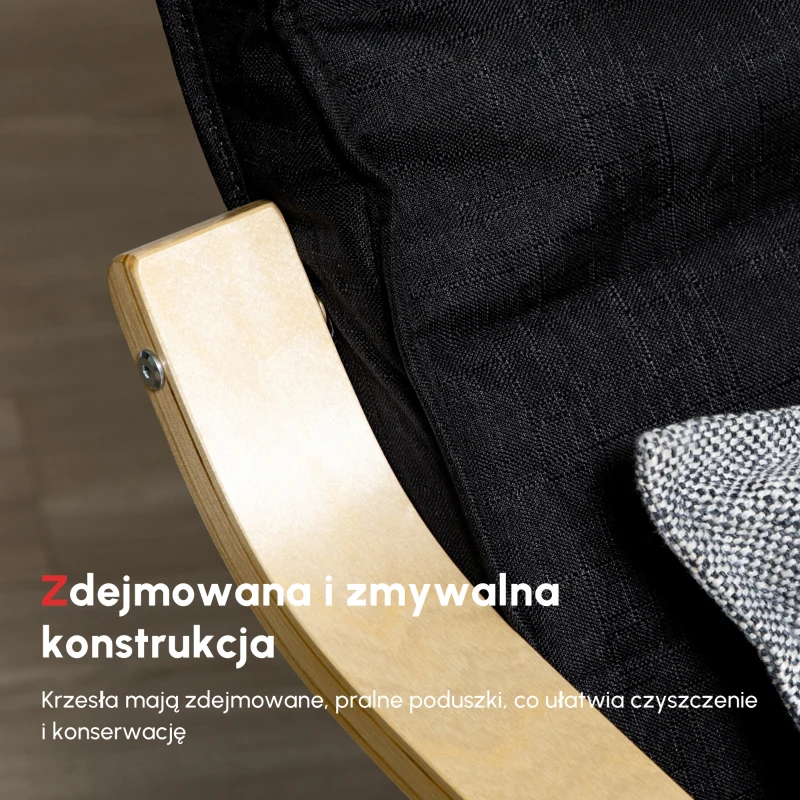 HOMCOM Fotel relaksacyjny, krzesło bujane, fotel do odpoczynku, fotel relaksacyjny z regulowanym podnóżkiem