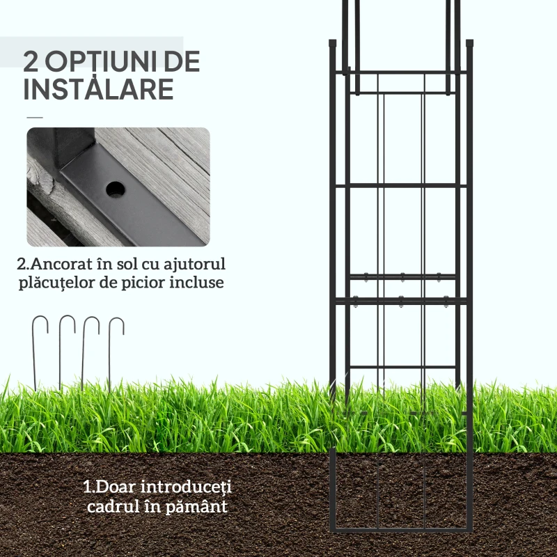 Outsunny Pergola de Gradina de 2.23 m, Bolta de Nunta pentru Ceremonie, Spalier Ideal pentru Cataratori si Decoratiuni
