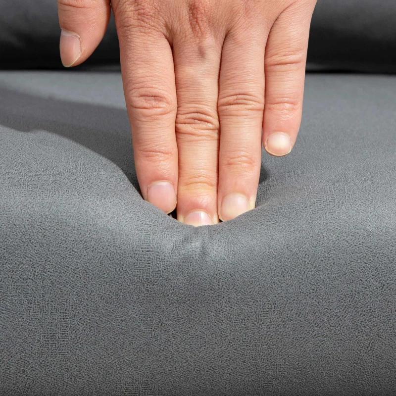 HOMCOM Drehstuhl, höhenverstellbarer Bürostuhl, Polyester, Metall, 60 x 60 x 79-91 cm, Dunkelgrau(m-9)