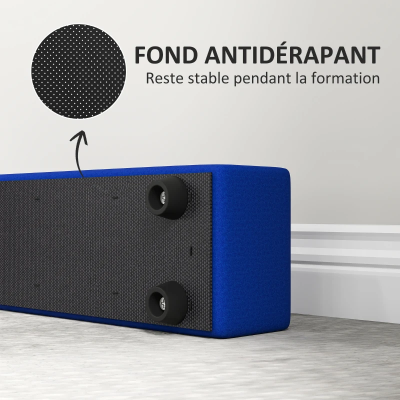 SPORTNOW Poutre gymnastique pliable 210 cm en velours, poutre d'équilibre avec fond antidérapant, pour enfants et adultes, bleu