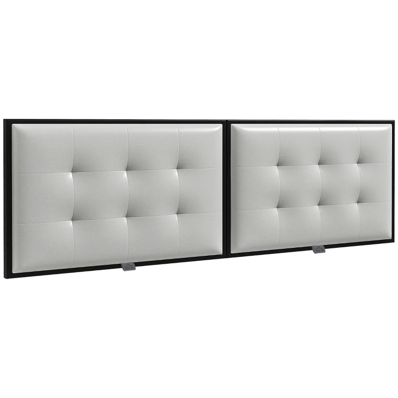 HOMCOM Tablie Tapițată pentru Dormitor cu Țesătură din Tehnologie, Tablie de Pat Montată pe Perete, 180x8x56 cm, Gri Deschis