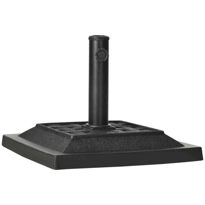Outsunny Baza penru Umbrela de Gradina din Rasina  Greutate 12 kg pentru Stalpi Ø32-38-48 mm, 44x44x33 cm,Neagra