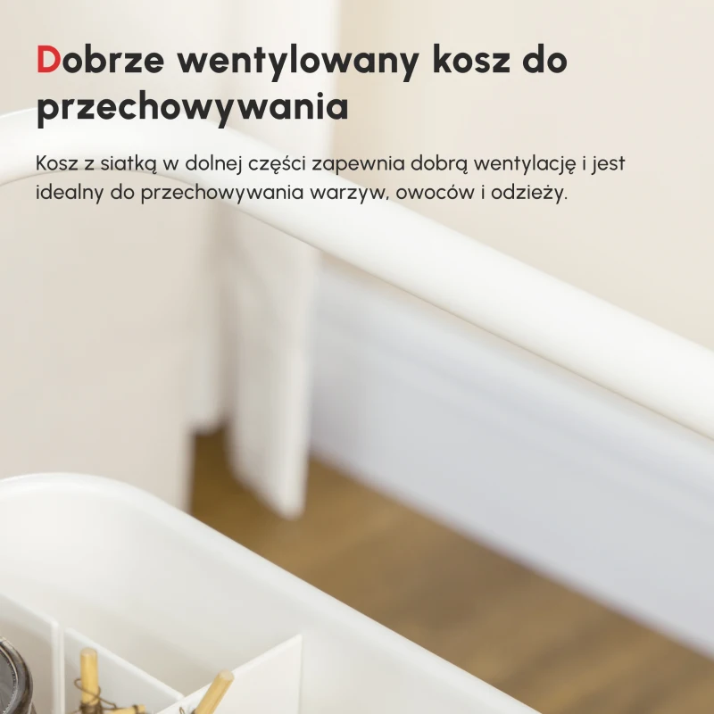HOMCOM Wózek serwisowy z 3 koszami na półki