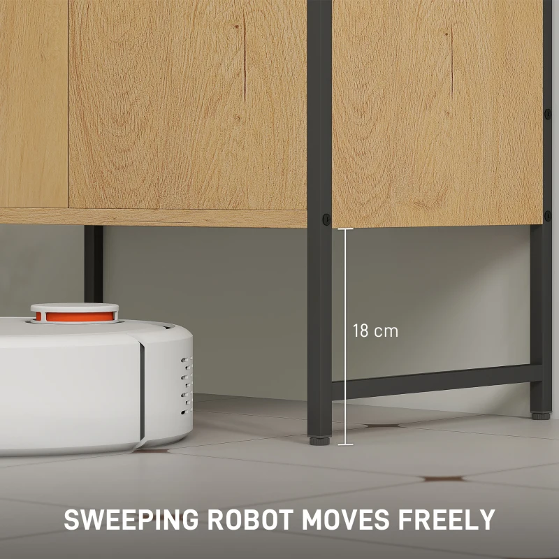 HOMCOM Bathroom Vanity Unit, Under Sink Storage Cabinet with Soft-Close Doors for Basin without or with Pedestal, Natural