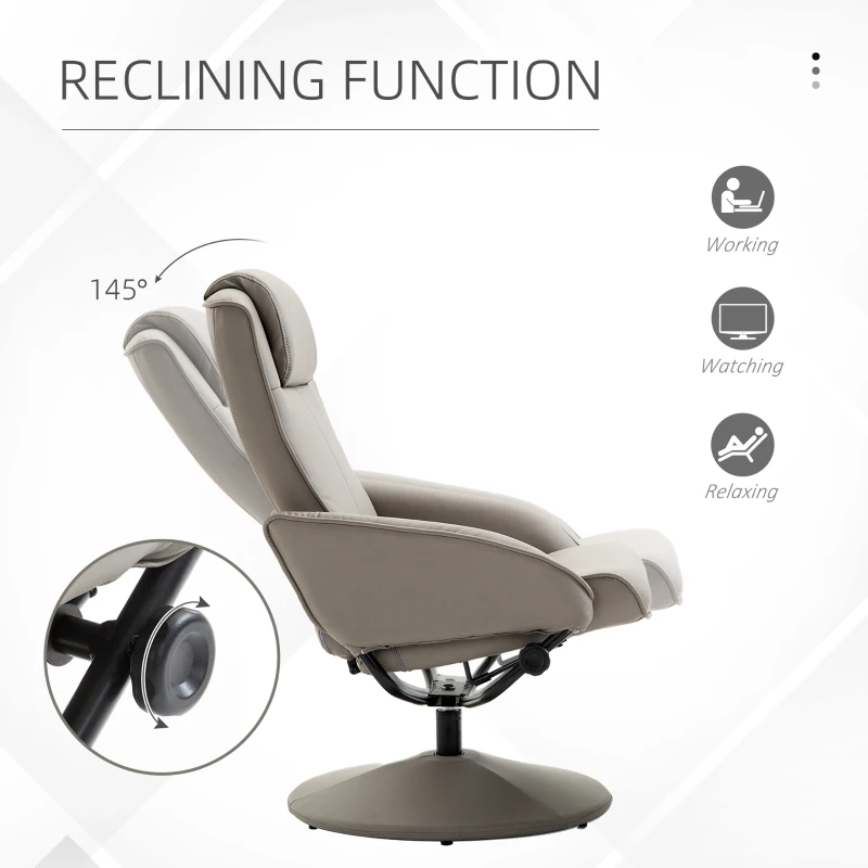 HOMCOM relaxstoel stoel tv-stoel met voetensteun stoel met armsteun 360° draaibaar gijs(m-4)