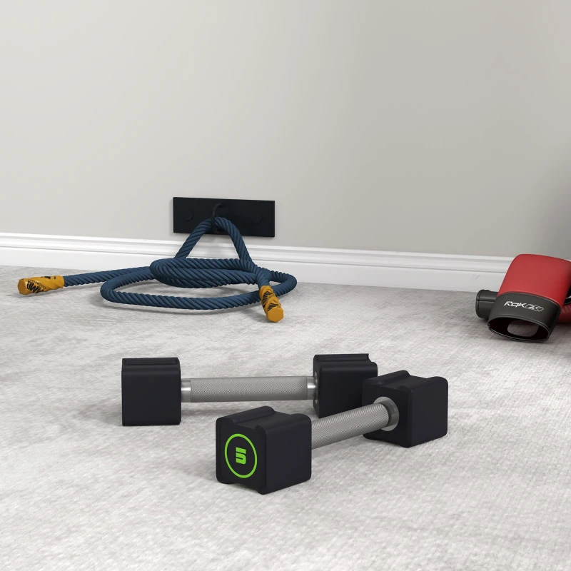 SPORTNOW Kurzhantel-Set, 2x5 kg, viereckig, geruchsfrei, rutschfest, Kunststoffmantel, schwarz