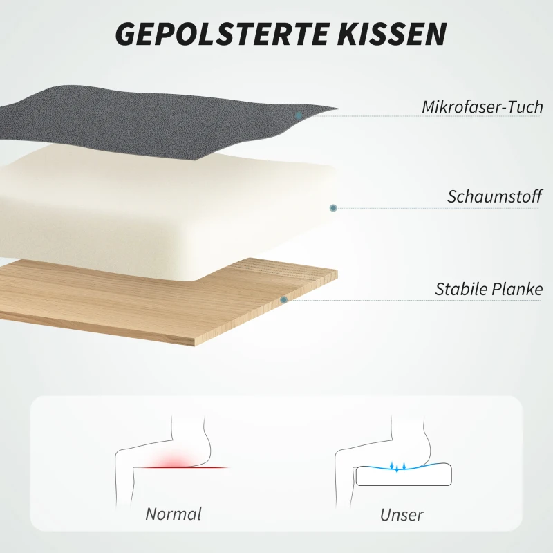 HOMCOM Bureaustoel met Massagefunctie, In Hoogte Verstelbaar en Kantelbare Rugleuning, Gepolsterd, Op Wielen, Grijs
