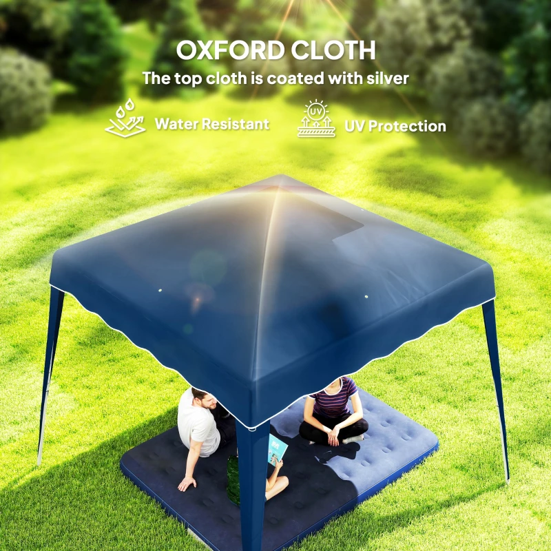 Outsunny 3 M x 3 M Base/ 2.5 M x 2.5 M Top Pop Up Gazebo, 2 Person Setup Instant with Carry Bag, Height Adjustable Slant Leg Party Tent Instant Event Shelter for Garden, Patio