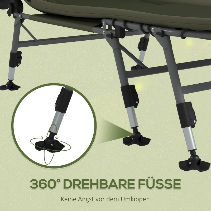 Outsunny Campingliege Campingbett Feldbett, 200 x 85 x 40-55 cm, Grün