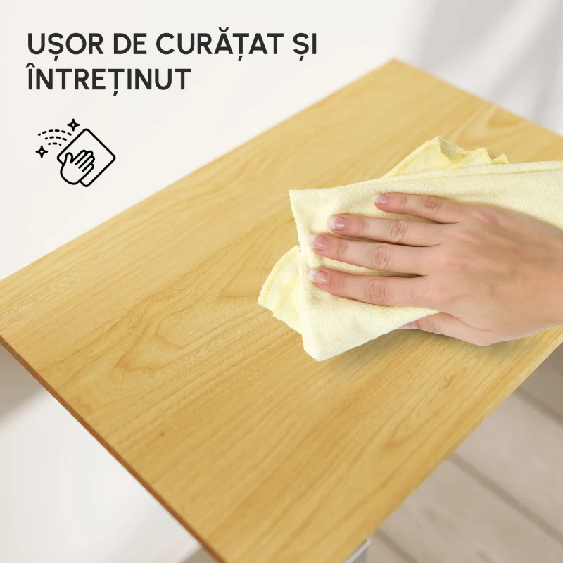 Homcom Masuta Perete Rabatabila – MDF & Metal, Ideala pentru Spatii Mici