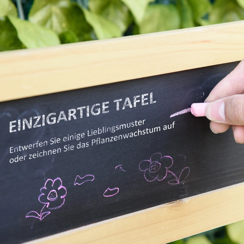 Outsunny Pflanztisch Gärtnertisch mit 8 Haken Schublade Ablage Blumentisch aus Holz für Garten Terrasse Natur 151 x 45,5 x 143 cm