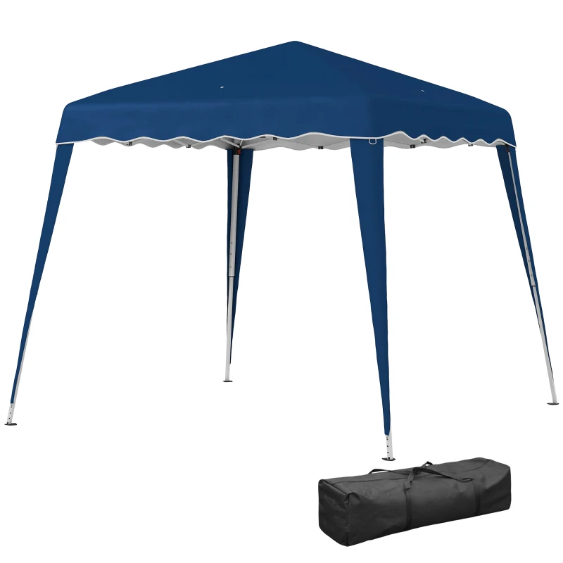 Outsunny 3 M x 3 M Base/ 2.5 M x 2.5 M Top Pop Up Gazebo, 2 Person Setup Instant with Carry Bag, Height Adjustable Slant Leg Party Tent Instant Event Shelter for Garden, Patio