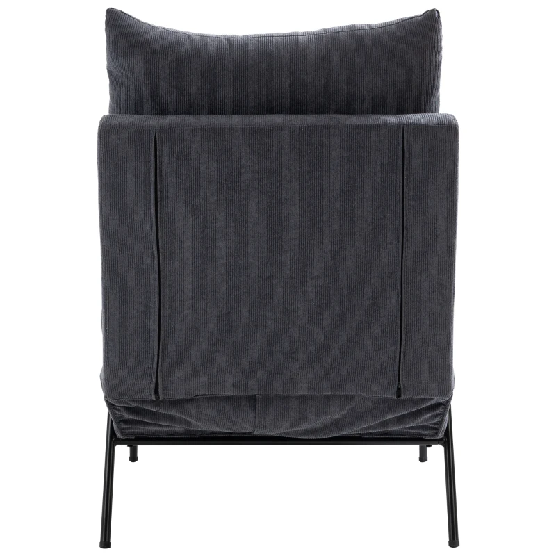 HOMCOM Sessel mit Ottomane, inkl. Kissen, 68 cm x 91,5 cm x 88 cm, Grau