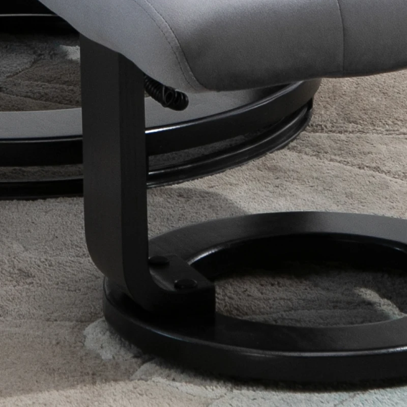 HOMCOM Massagesessel Fernsehsessel Relaxsessel mit Liegefunktion Sessel mit Hocker Massagefunktion samtartiges Polyester Grau 76 x 80 x 102 cm