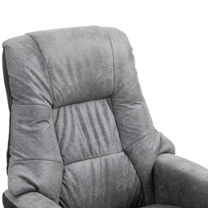 HOMCOM Relaxsessel mit Hocker, 360° drehbar, 135° neigbar, atmungsaktiver Bezug, 78 x 82,5 x 109 cm, grau